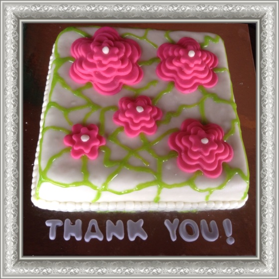 Thank you cake with flowers =)